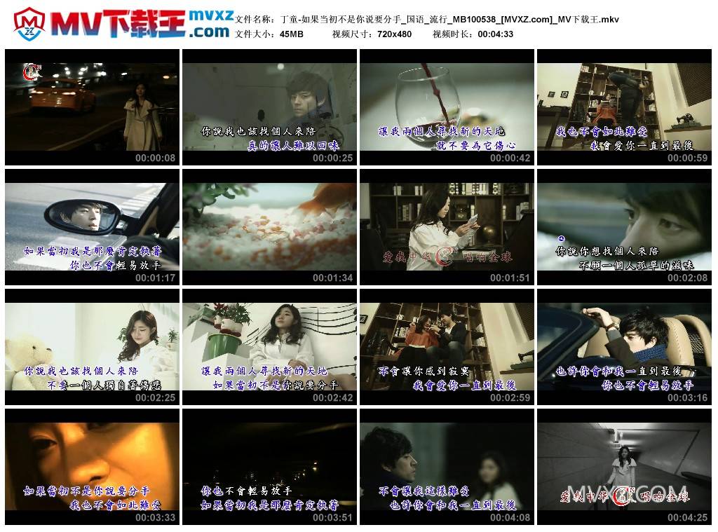 丁童-如果当初不是你说要分手_国语_流行_MB100538